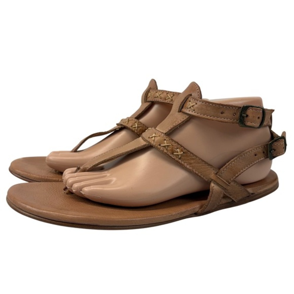 Bed Stu Womens 11 Moon Leather Flat Sandals Tan Brown Boho Summer Strappy